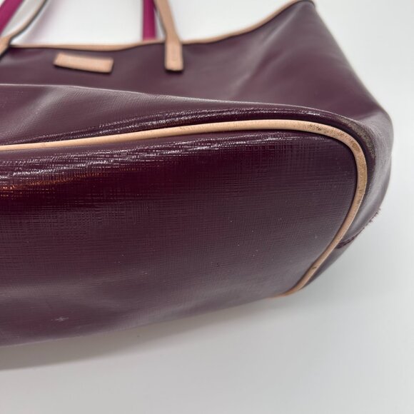 Coach Park Metro Patent Leather Large Tote Handbag Burgundy Red J1371-F25028 - Picture 12 of 16